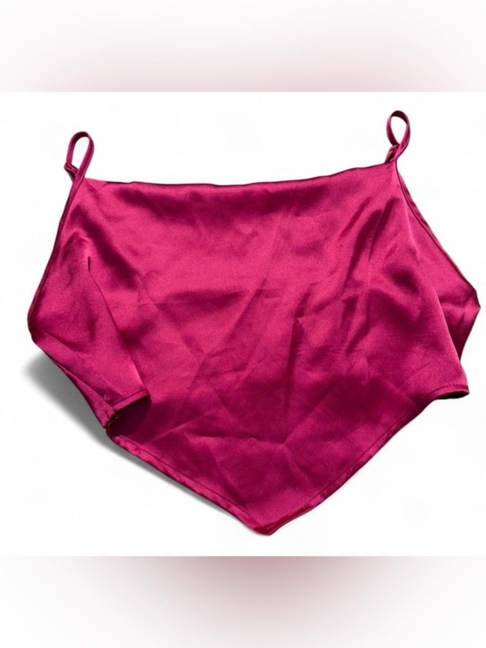 Sincerly Jules Satin style Crop Top in Magenta